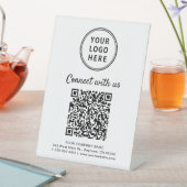 Business Logo Connect With Us Create Your QR Code Sockelschild (In Situ)