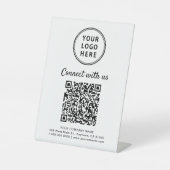 Business Logo Connect With Us Create Your QR Code Sockelschild (Vorderseite)