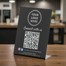 Business Logo Connect With Us Create Your QR Code Sockelschild