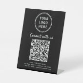 Business Logo Connect With Us Create Your QR Code Sockelschild (Vorderseite)