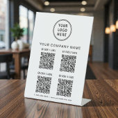 Business Logo Create Your 4 QR Codes Sockelschild