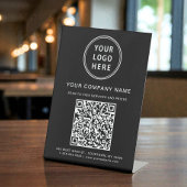 Business Logo Create Your QR Code Black Sockelschild