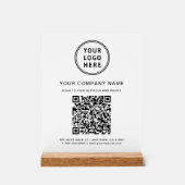 Business Logo Create Your QR Code White Acrylschild (Vorderseite)