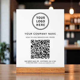 Business Logo Create Your QR Code White Acrylschild