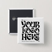 Business Logo Custom Groovy Stars Button (Vorne & Hinten)