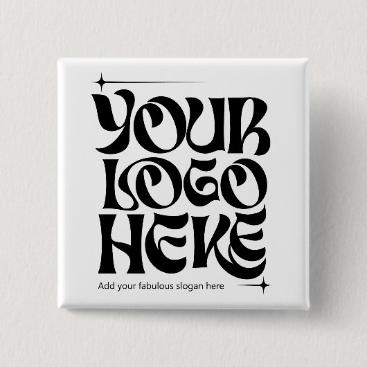 Business Logo Custom Groovy Stars Button (Vorderseite)