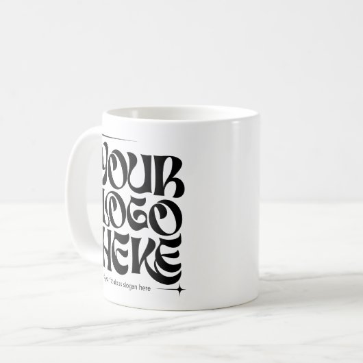 Business Logo Custom Groovy Stars Kaffeetasse (Vorderseite Links)