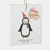 Business Logo Custom Name Christmas Holiday Keramikornament (Rechts)