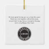 Business Logo Custom Name Christmas Holiday Keramikornament (Rückseite)