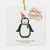 Business Logo Custom Name Christmas Holiday Keramikornament (Vorderseite)