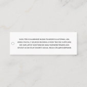 Business-Logo Einfache Kleidung Business-Preis-Mar Mini Visitenkarte (Rückseite)