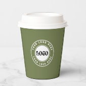 Business LOGO elegant black &white Professional  Pappbecher (Vorderseite)