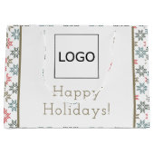 Business-Logo Elegant Poinsettia Motif Weihnachten Große Geschenktüte (Vorderseite)