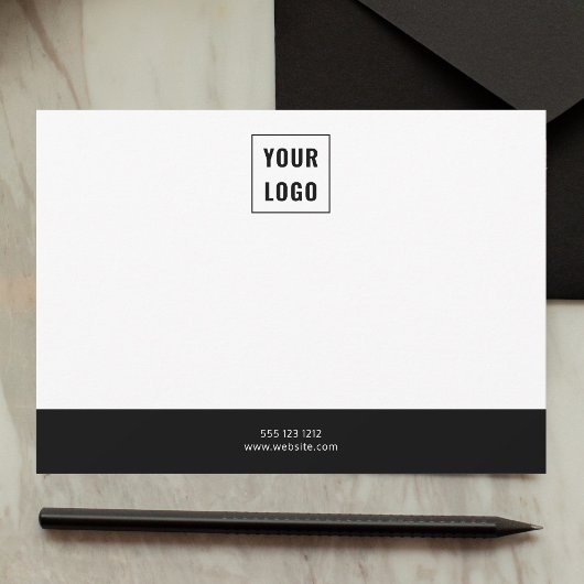 Business-Logo Elegante Minimalsit Schwarz-weiß Mitteilungskarte