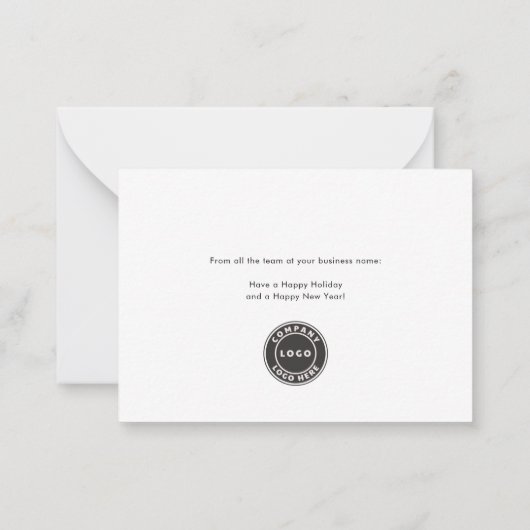 Business Logo Employee Christmas Holiday Mitteilungskarte (Rückseite)