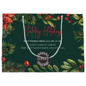 Business Logo Employees Christmas Holiday Custom Große Geschenktüte (Rückseite)