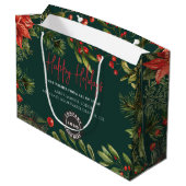 Business Logo Employees Christmas Holiday Custom Große Geschenktüte (Rückseite Schrägansicht)