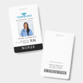 Business Logo Employees Photo ID Barcode Custom Ausweis (Front & Back)