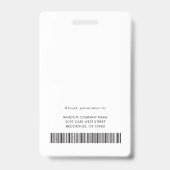 Business Logo Employees Photo ID Barcode Custom Ausweis (Back)