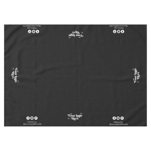 Business-Logo folgen der schwarzen Anzeige der soz Tischdecke (Vorderseite (Horizontal))