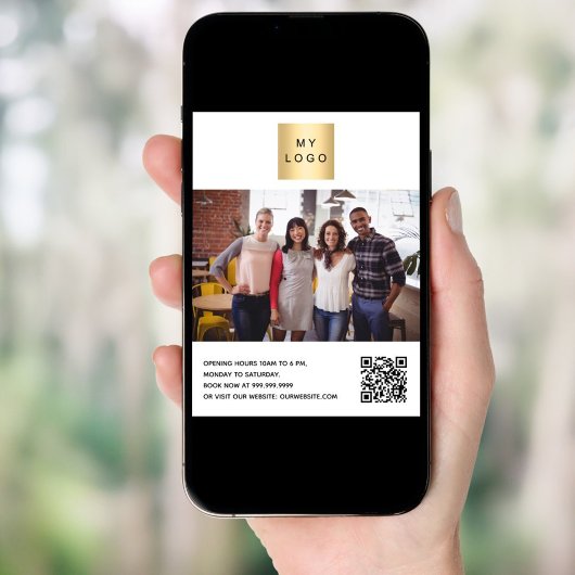 Business-Logo-Foto QR-Code Poster