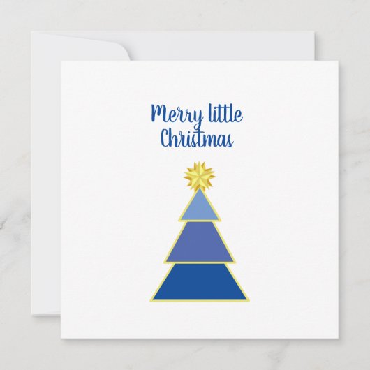 Business-Logo Frohe Weihnachten Blue Simple Square Karte (Vorderseite)
