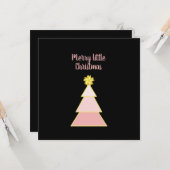 Business-Logo Frohe Weihnachten Pink Simple Square Karte (Vorderseite/Rückseite Beispiel)