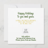 Business-Logo Frohe Weihnachtsbaum Einfache Straße Karte (Rückseite)