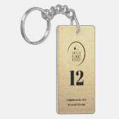 Business-Logo für die Zimmernummer Moderner Bürosc Schlüsselanhänger (Vorderseite links)