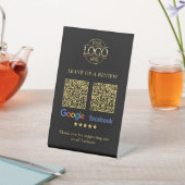 Business Logo Google & Facebook Reviews QR Code Pe Sockelschild (In SItu)