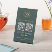 Business Logo Google & Facebook Reviews QR Code Sockelschild (In SItu)