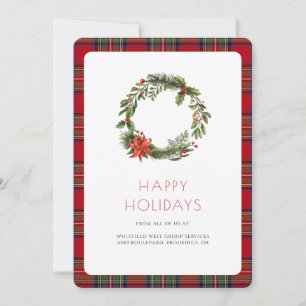 Business Logo Holiday Stewart Kariert Tartan Feiertagskarte