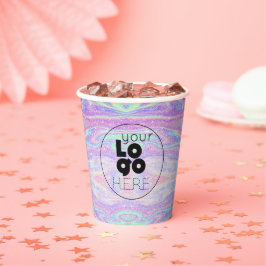 Business-Logo Iridescent Glitzer Paper Party Cups Pappbecher
