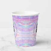 Business-Logo Iridescent Glitzer Paper Party Cups Pappbecher (Links)