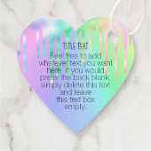 Business-Logo Iridescent Tropfen Herzform Hang-Tag Geschenkanhänger (Rückseite)