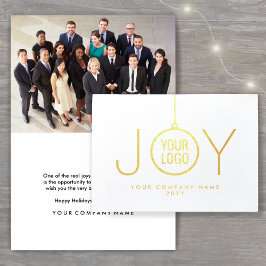 Business-Logo JOY Weihnachts-Ornament Weihnachtsfe Folienkarte