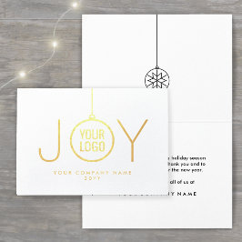 Business-Logo JOY Weihnachtsschmuck Chic Holiday Folienkarte