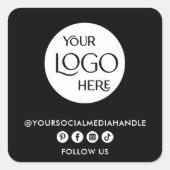 Business-Logo kreieren Sie Ihre eigenen Social Med Quadratischer Aufkleber (Vorderseite)