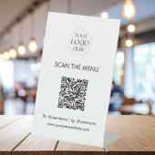 Business Logo Menu QR Code Modern Minimalist Sockelschild