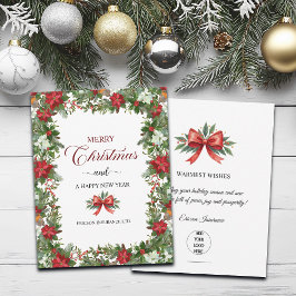 Business Logo Merry Christmas Thank You Card Mitteilungskarte