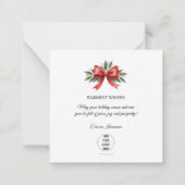 Business Logo Merry Christmas Thank You Card Mitteilungskarte (Rückseite)