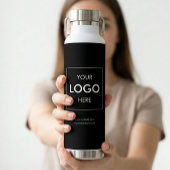 Business Logo Minimal Black Trinkflasche
