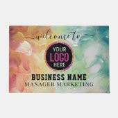 Business-Logo Minimal Stilvolle Berufliche Black D Fußmatte (Vorderseite)