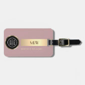 Business-Logo - mit Monogramm Name aus Gold Gepäckanhänger (Vorderseite horizontal)