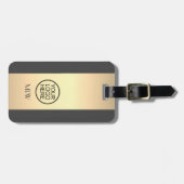 Business-Logo - mit Monogramm Name aus Gold Gepäckanhänger (Vorderseite horizontal)