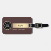 Business-Logo - mit Monogramm Name aus Gold Gepäckanhänger (Vorderseite horizontal)