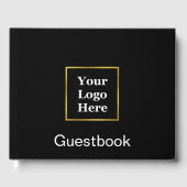 Business-Logo mit Schwarz und Gold-Stil Gästebuch (Vorderseite)