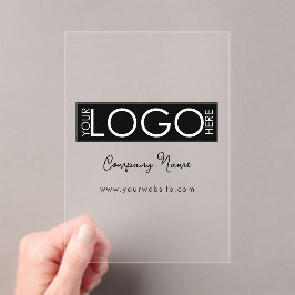 Business Logo Modern Branded Script Corporate Acryleinladungen