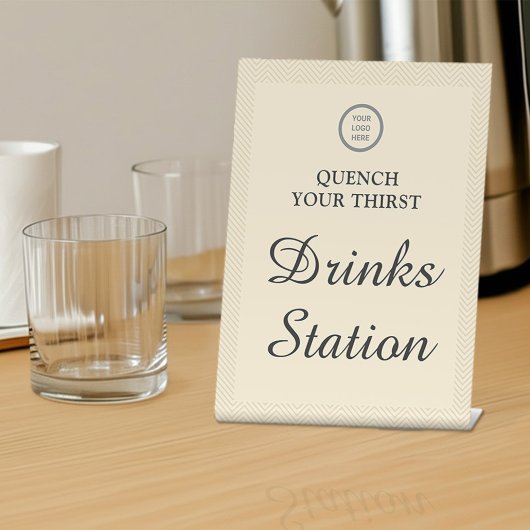 Business-Logo Moderne schicke Drinks-Station Sockelschild