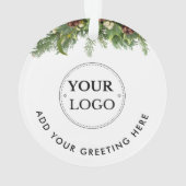 Business-Logo Moderne Weihnachtsgrün Ornament (Rückseite)